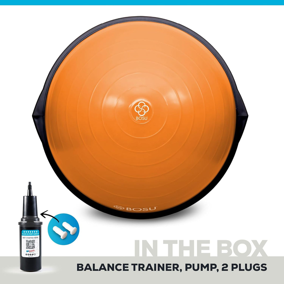 Balance Ball Exercise Trainer, Home Gym Equipment w/Guided Workouts & Pump, 26" Inflatable Fitness Platform for Strength Training, Standing, Balancing, and Core Workout