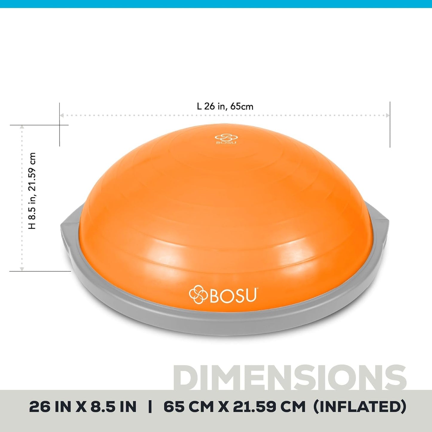 Balance Ball Exercise Trainer, Home Gym Equipment w/Guided Workouts & Pump, 26" Inflatable Fitness Platform for Strength Training, Standing, Balancing, and Core Workout