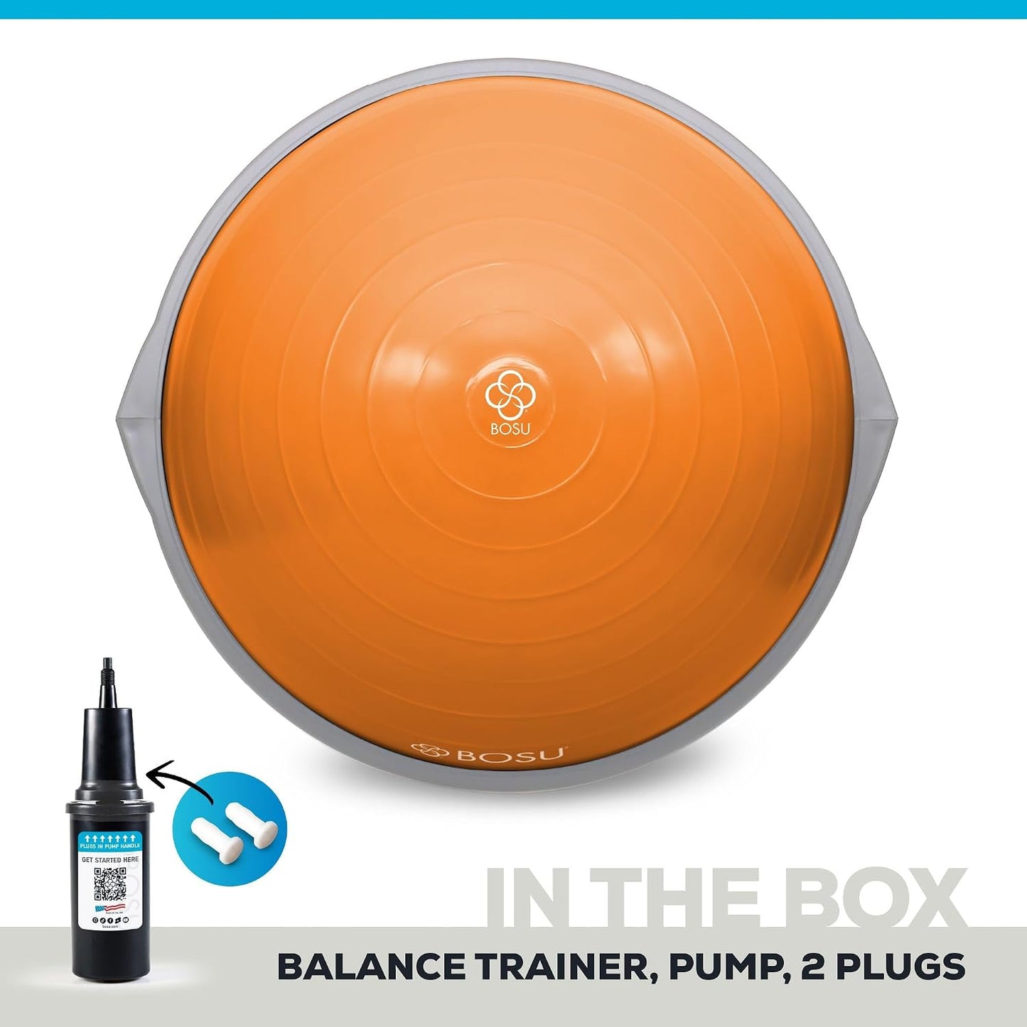 Balance Ball Exercise Trainer, Home Gym Equipment w/Guided Workouts & Pump, 26" Inflatable Fitness Platform for Strength Training, Standing, Balancing, and Core Workout