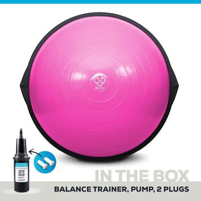 Balance Ball Exercise Trainer, Home Gym Equipment w/Guided Workouts & Pump, 26" Inflatable Fitness Platform for Strength Training, Standing, Balancing, and Core Workout