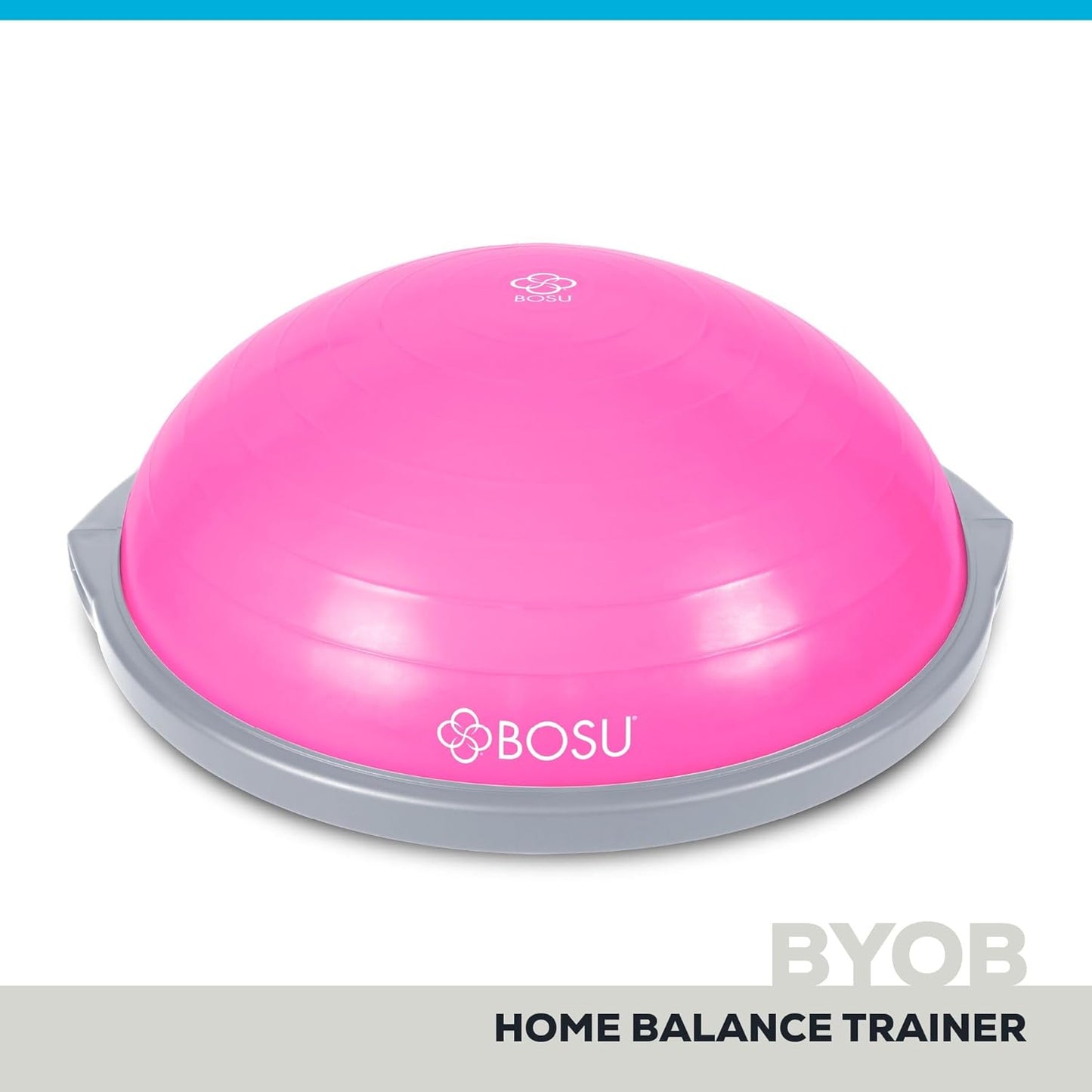 Balance Ball Exercise Trainer, Home Gym Equipment w/Guided Workouts & Pump, 26" Inflatable Fitness Platform for Strength Training, Standing, Balancing, and Core Workout