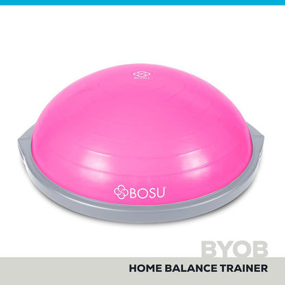 Balance Ball Exercise Trainer, Home Gym Equipment w/Guided Workouts & Pump, 26" Inflatable Fitness Platform for Strength Training, Standing, Balancing, and Core Workout