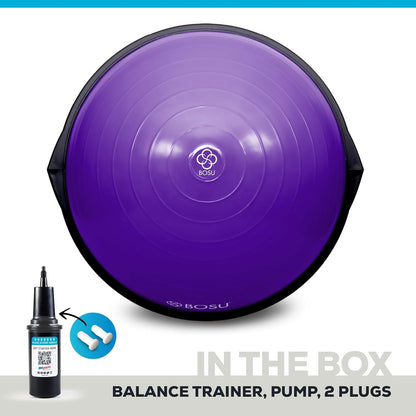 Balance Ball Exercise Trainer, Home Gym Equipment w/Guided Workouts & Pump, 26" Inflatable Fitness Platform for Strength Training, Standing, Balancing, and Core Workout