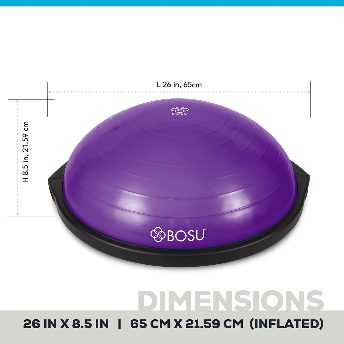 Balance Ball Exercise Trainer, Home Gym Equipment w/Guided Workouts & Pump, 26" Inflatable Fitness Platform for Strength Training, Standing, Balancing, and Core Workout