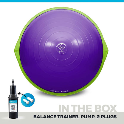 Balance Ball Exercise Trainer, Home Gym Equipment w/Guided Workouts & Pump, 26" Inflatable Fitness Platform for Strength Training, Standing, Balancing, and Core Workout
