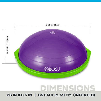 Balance Ball Exercise Trainer, Home Gym Equipment w/Guided Workouts & Pump, 26" Inflatable Fitness Platform for Strength Training, Standing, Balancing, and Core Workout