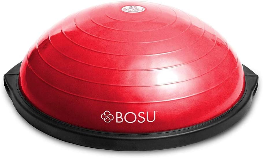 Balance Ball Exercise Trainer, Home Gym Equipment w/Guided Workouts & Pump, 26" Inflatable Fitness Platform for Strength Training, Standing, Balancing, and Core Workout