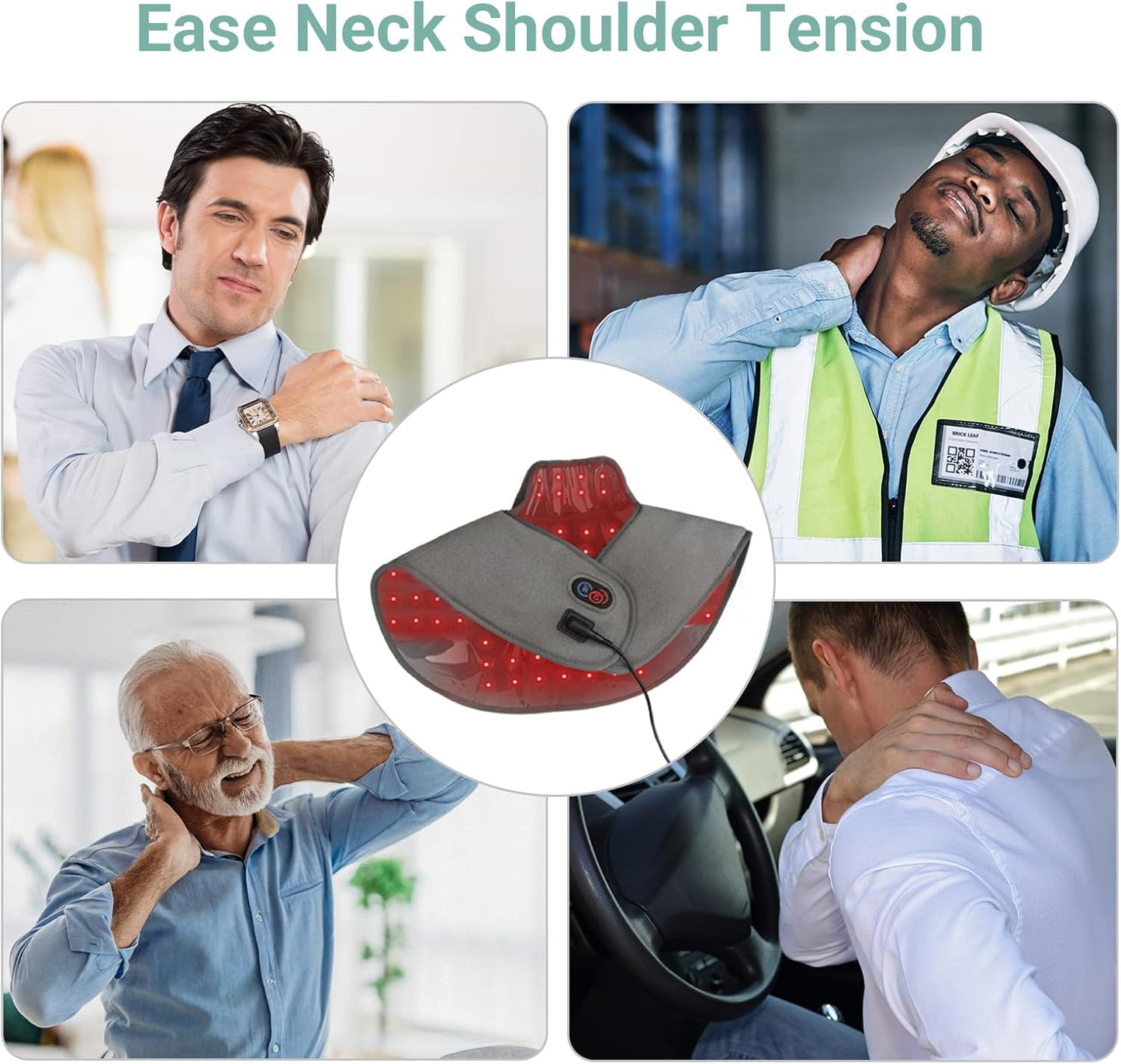 Red Light Therapy for Neck Shoulder, 162 LEDs, 660nm & 850nm