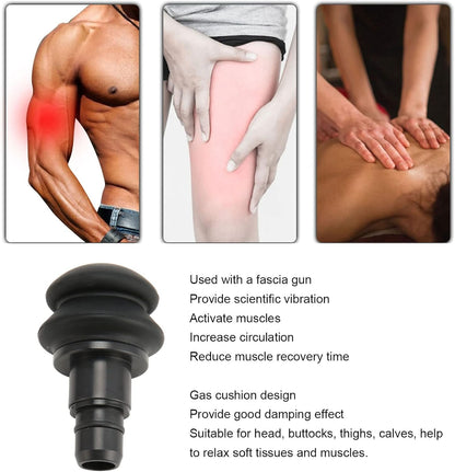 Fascia Massage Gun Head, 18mm Silicone Gas Cushion Fascia Massager Replacement Head, for Head, Buttocks, Thighs, Calves, Flat Major Muscles