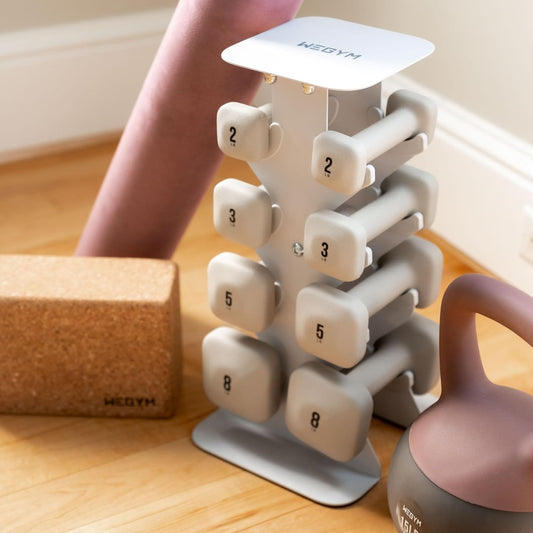 Square Dumbbell Set for Home Gym, Free Weights for Strength Training