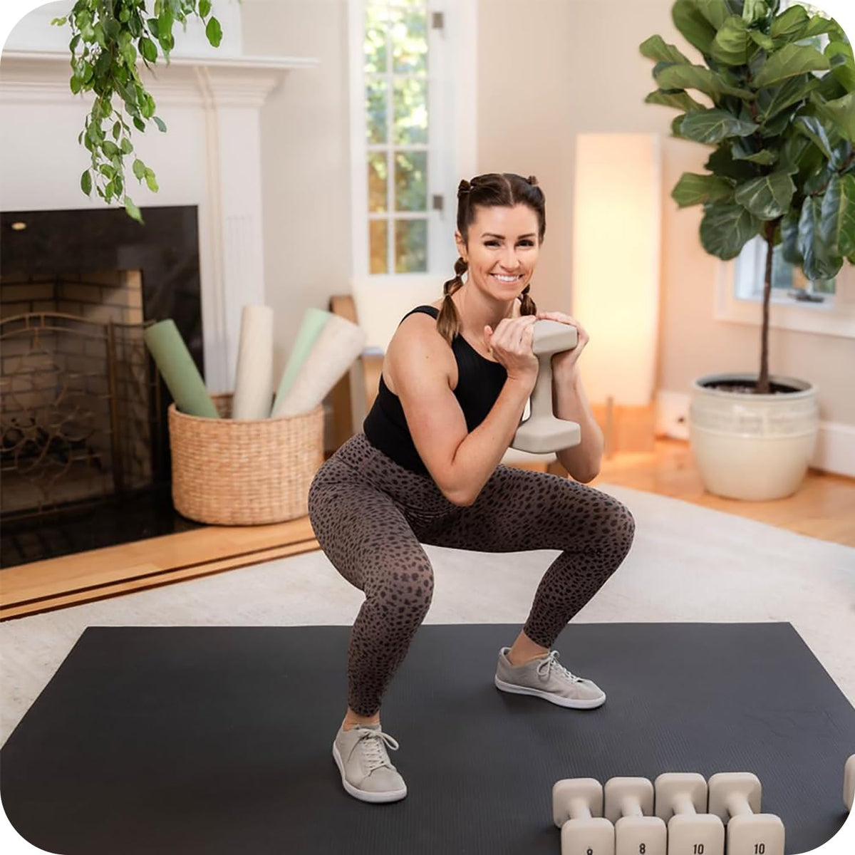 Square Dumbbell Set for Home Gym, Free Weights for Strength Training