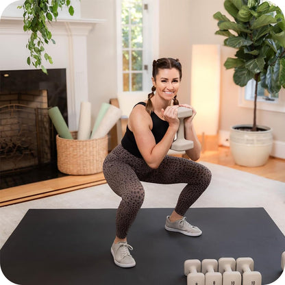 Square Dumbbell Set for Home Gym, Free Weights for Strength Training