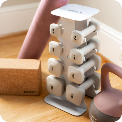 Square Dumbbell Set for Home Gym, Free Weights for Strength Training