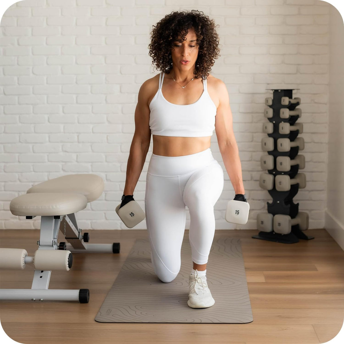 Square Dumbbell Set for Home Gym, Free Weights for Strength Training