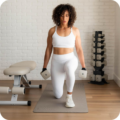 Square Dumbbell Set for Home Gym, Free Weights for Strength Training