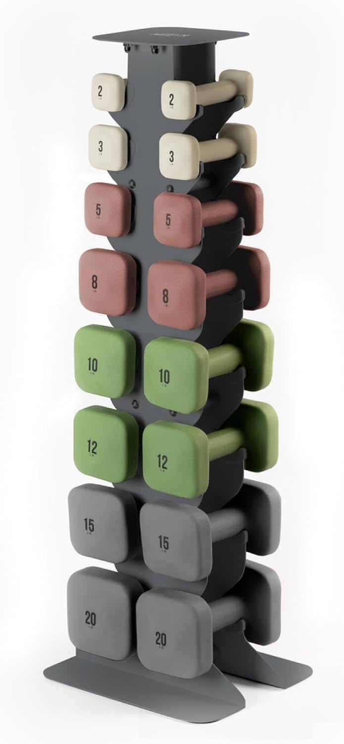Square Dumbbell Set for Home Gym, Free Weights for Strength Training