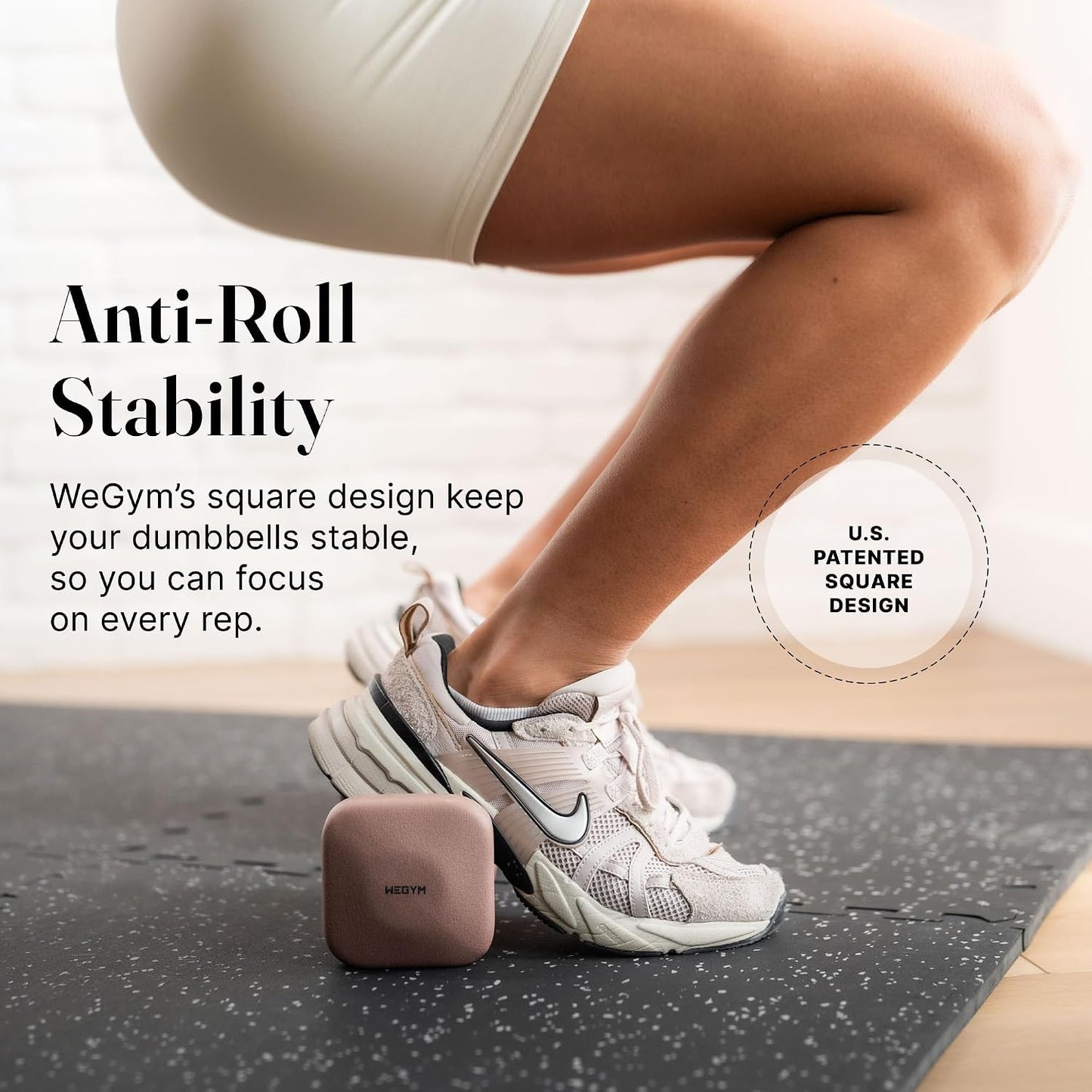 Square Dumbbell Set for Home Gym, Free Weights for Strength Training