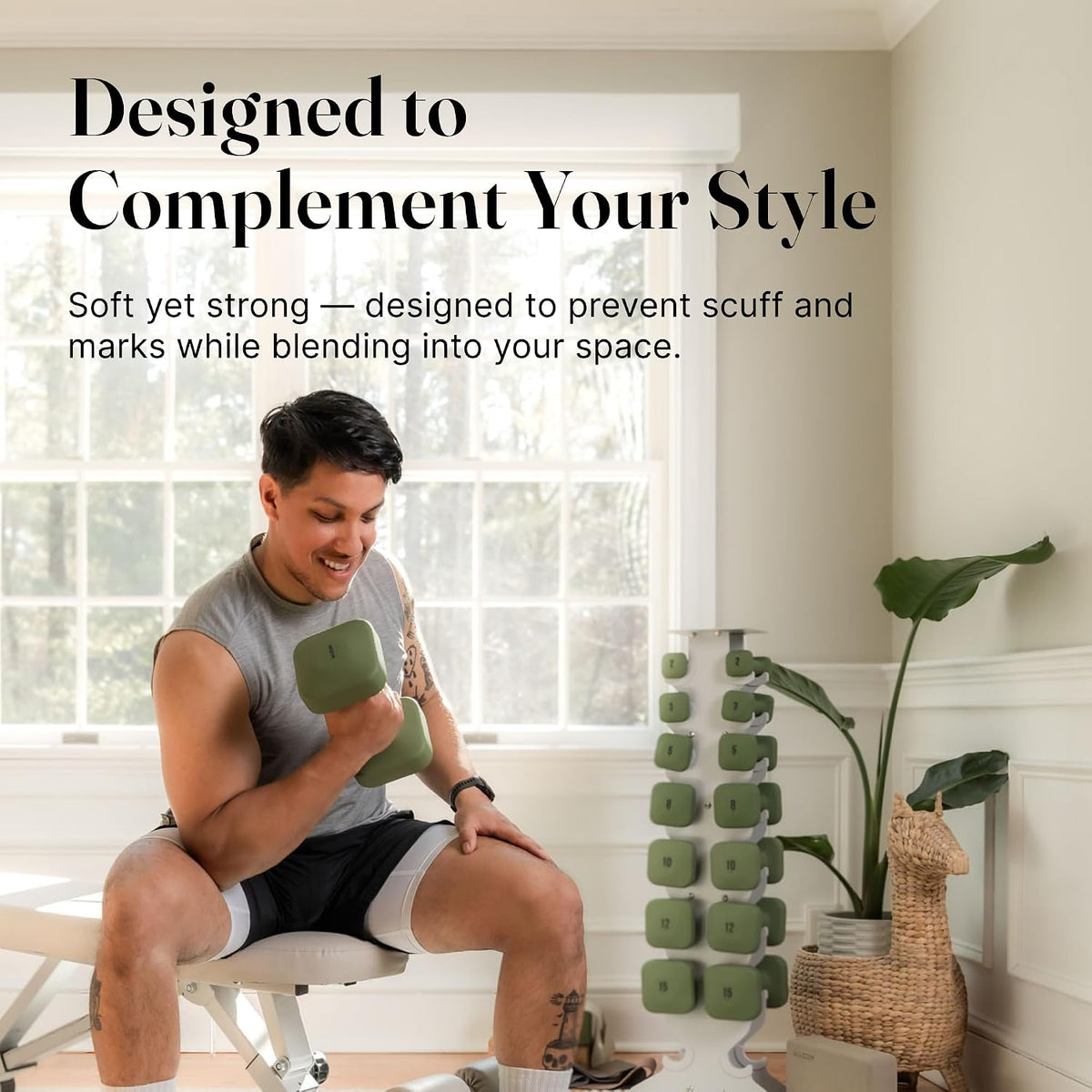Square Dumbbell Set for Home Gym, Free Weights for Strength Training