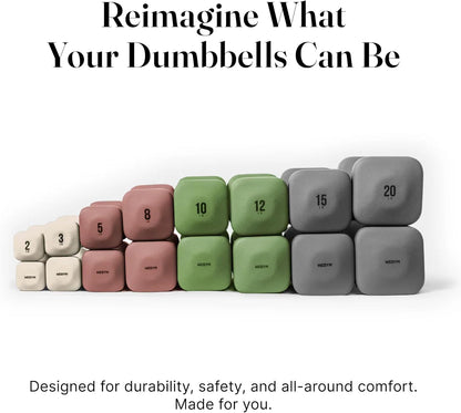 Square Dumbbell Set for Home Gym, Free Weights for Strength Training