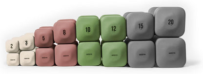 Square Dumbbell Set for Home Gym, Free Weights for Strength Training