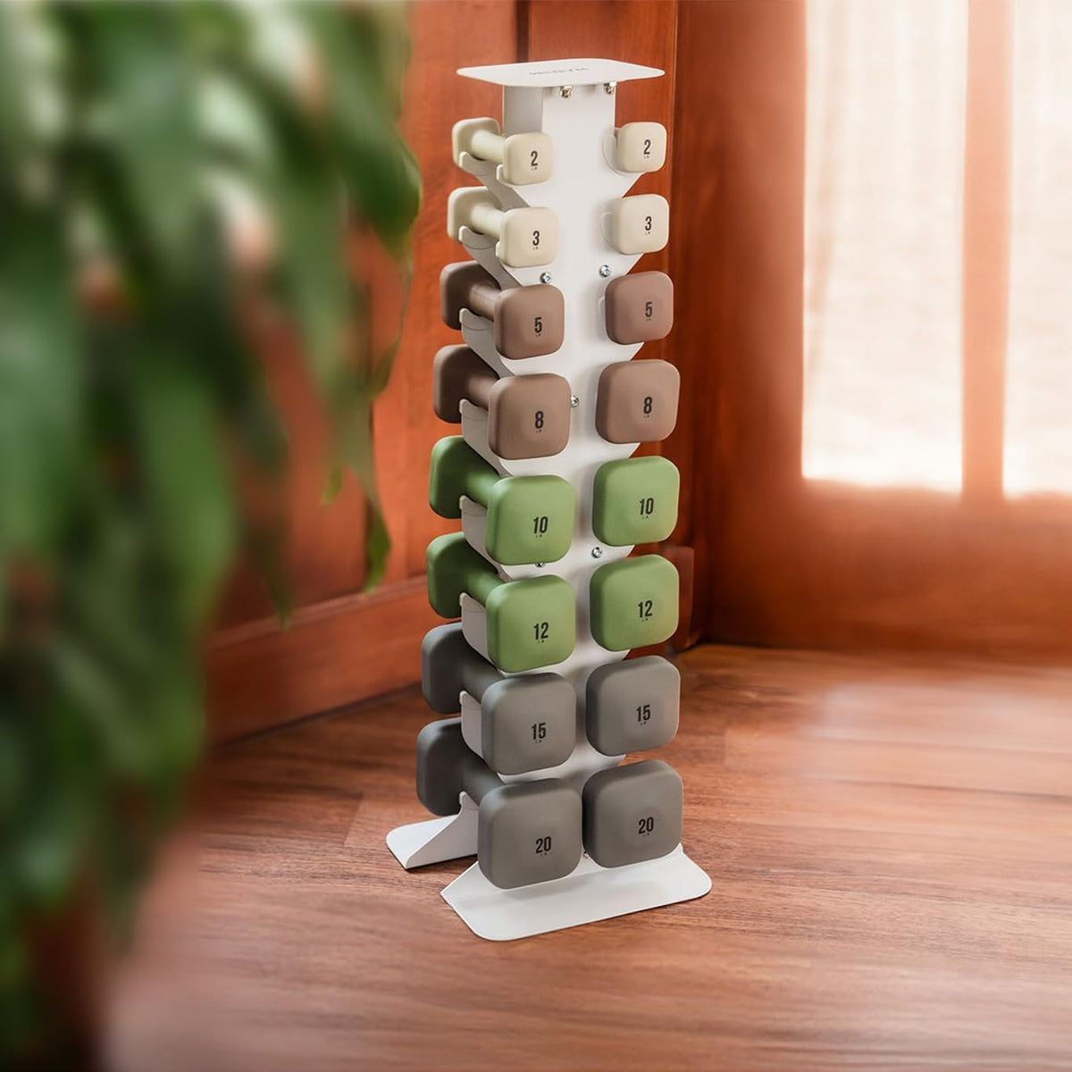 Square Dumbbell Set for Home Gym, Free Weights for Strength Training