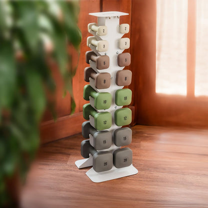 Square Dumbbell Set for Home Gym, Free Weights for Strength Training