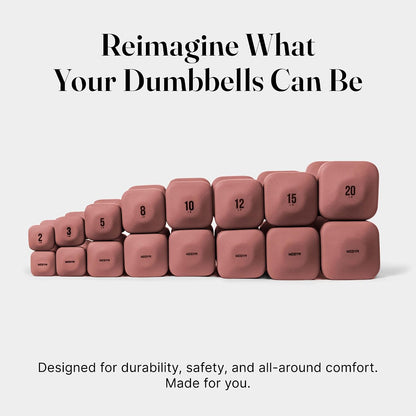 Square Dumbbell Set for Home Gym, Free Weights for Strength Training