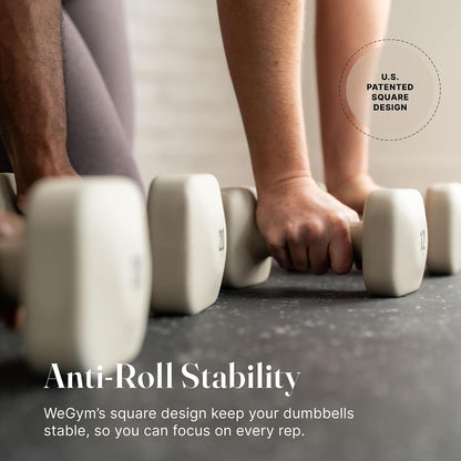 Square Dumbbell Set for Home Gym, Free Weights for Strength Training