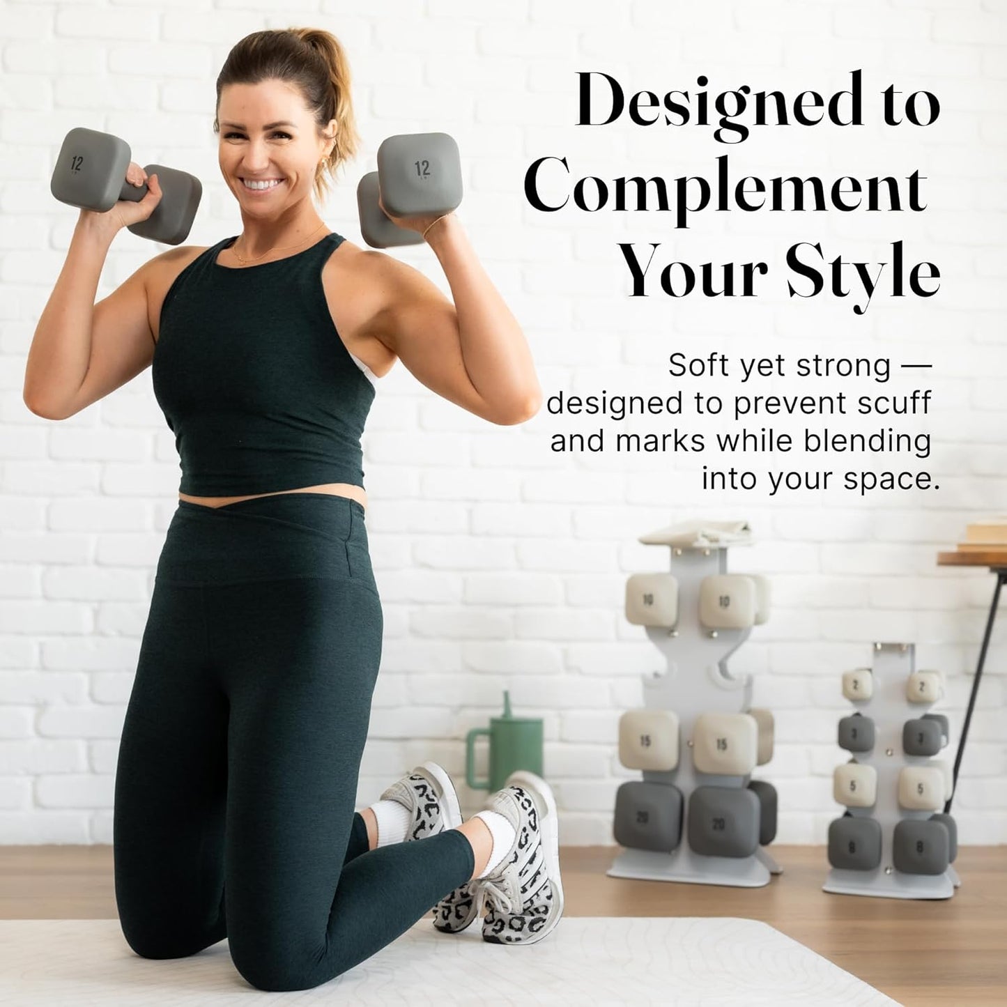 Square Dumbbell Set for Home Gym, Free Weights for Strength Training