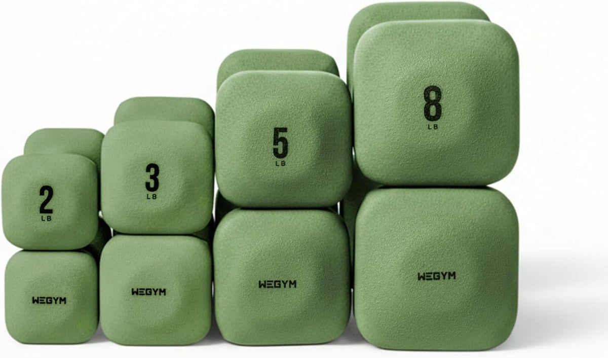 Square Dumbbell Set for Home Gym, Free Weights for Strength Training