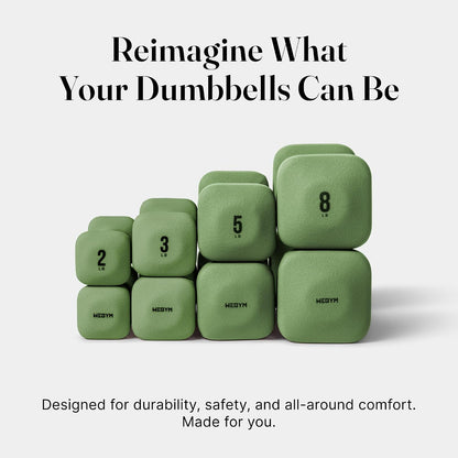 Square Dumbbell Set for Home Gym, Free Weights for Strength Training