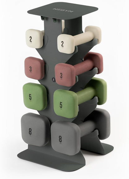 Square Dumbbell Set for Home Gym, Free Weights for Strength Training