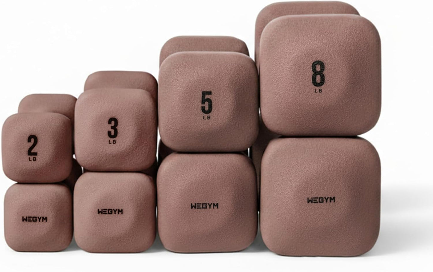 Square Dumbbell Set for Home Gym, Free Weights for Strength Training