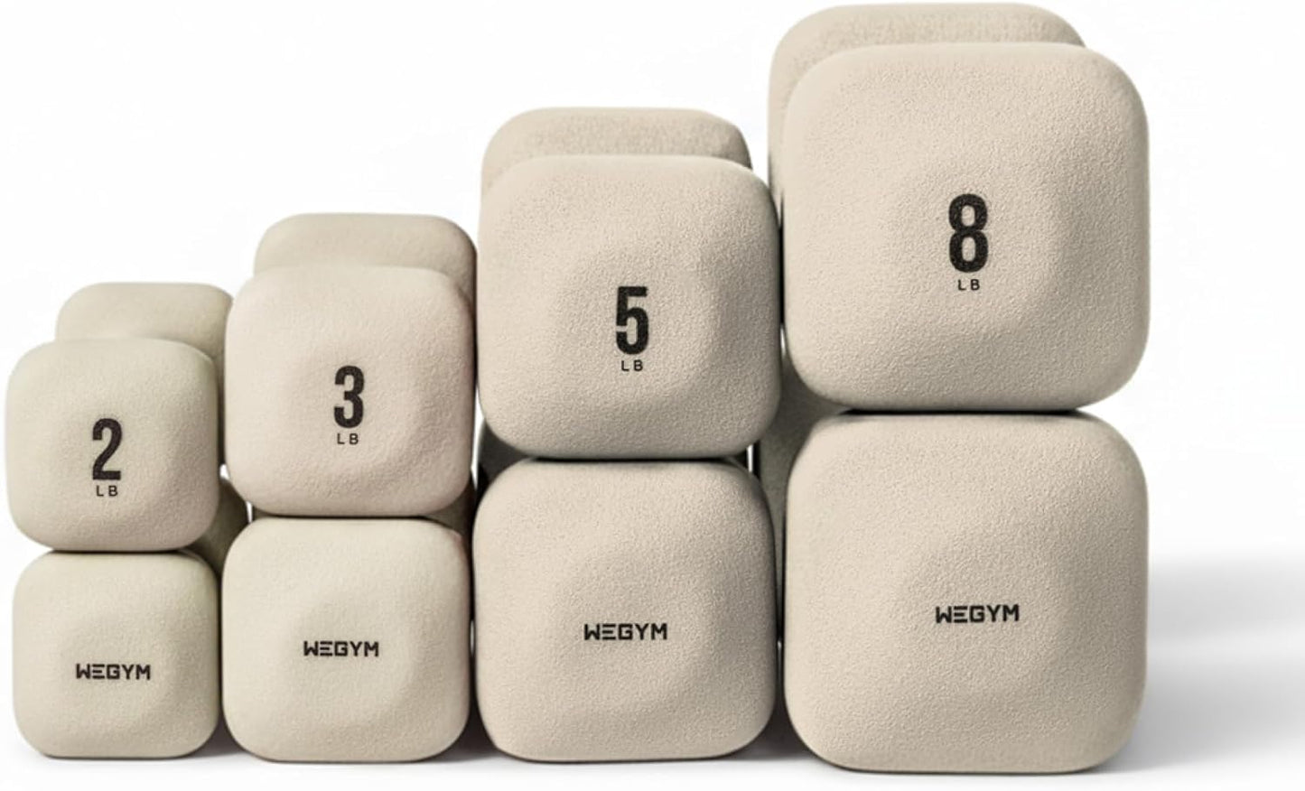Square Dumbbell Set for Home Gym, Free Weights for Strength Training