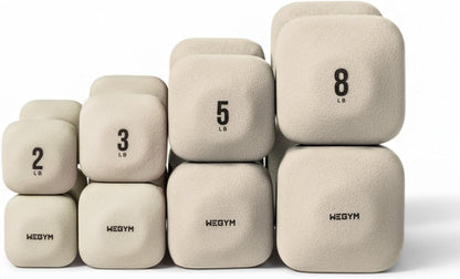 Square Dumbbell Set for Home Gym, Free Weights for Strength Training