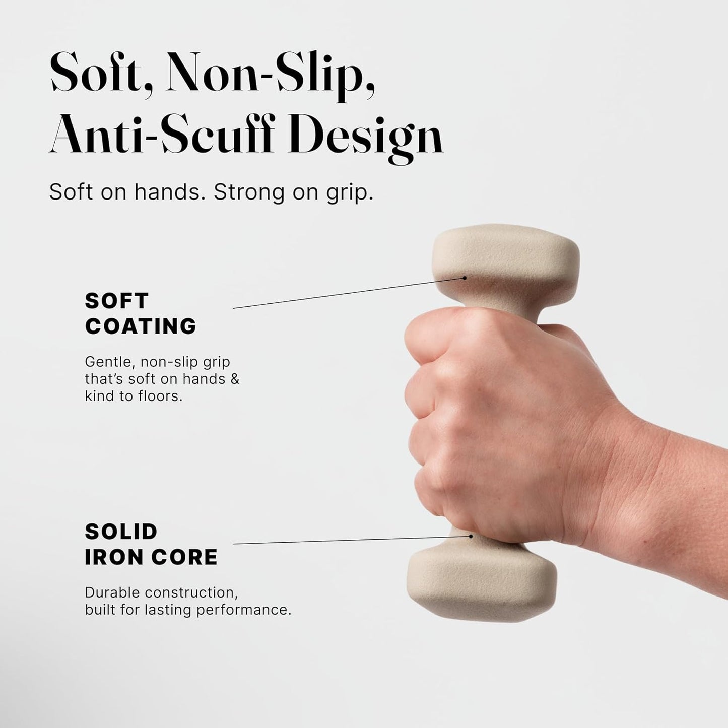Square Dumbbell Set for Home Gym, Free Weights for Strength Training