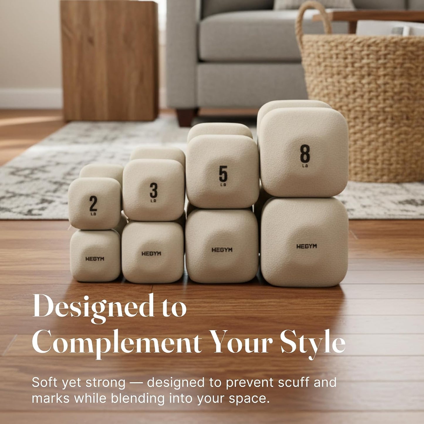Square Dumbbell Set for Home Gym, Free Weights for Strength Training
