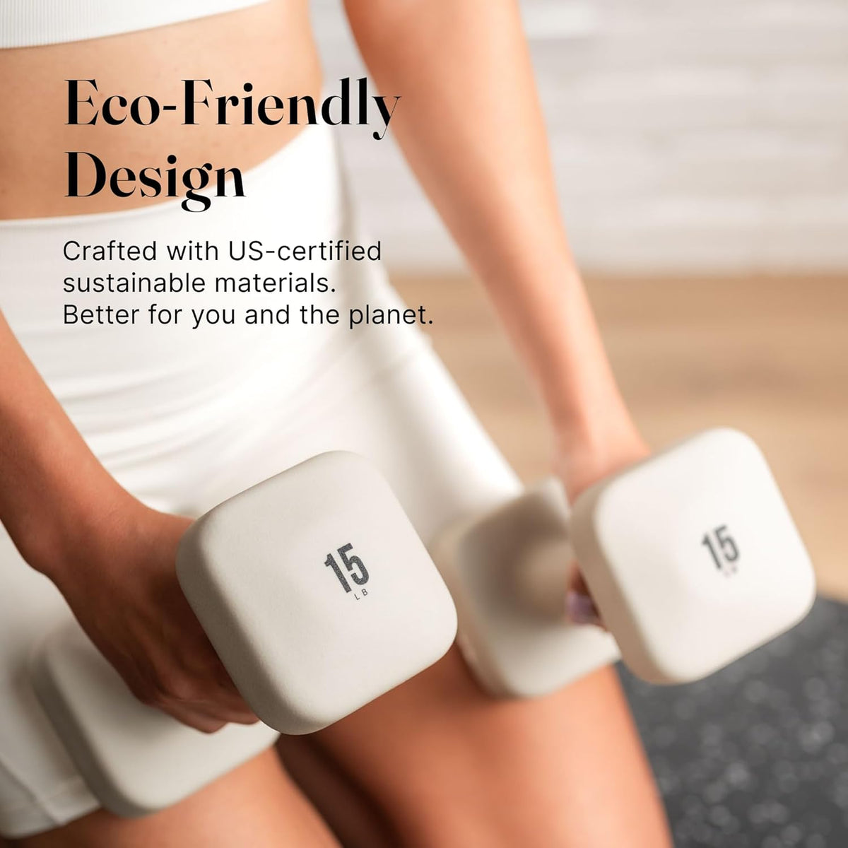 Square Dumbbell Set for Home Gym, Free Weights for Strength Training