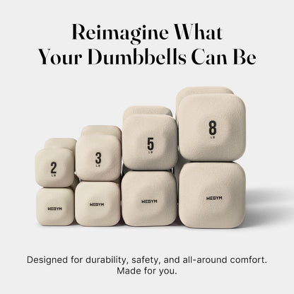 Square Dumbbell Set for Home Gym, Free Weights for Strength Training