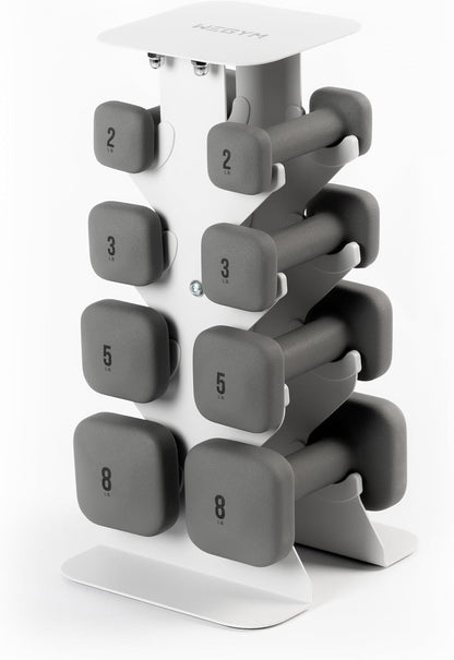Square Dumbbell Set for Home Gym, Free Weights for Strength Training