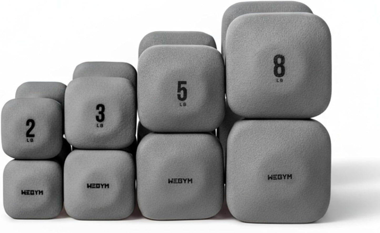 Square Dumbbell Set for Home Gym, Free Weights for Strength Training