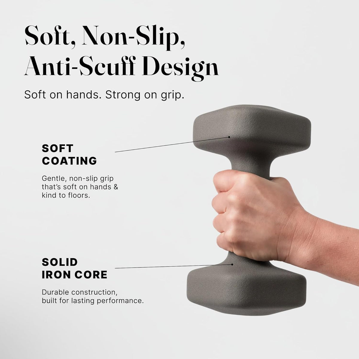 Square Dumbbell Set for Home Gym, Free Weights for Strength Training