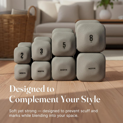 Square Dumbbell Set for Home Gym, Free Weights for Strength Training
