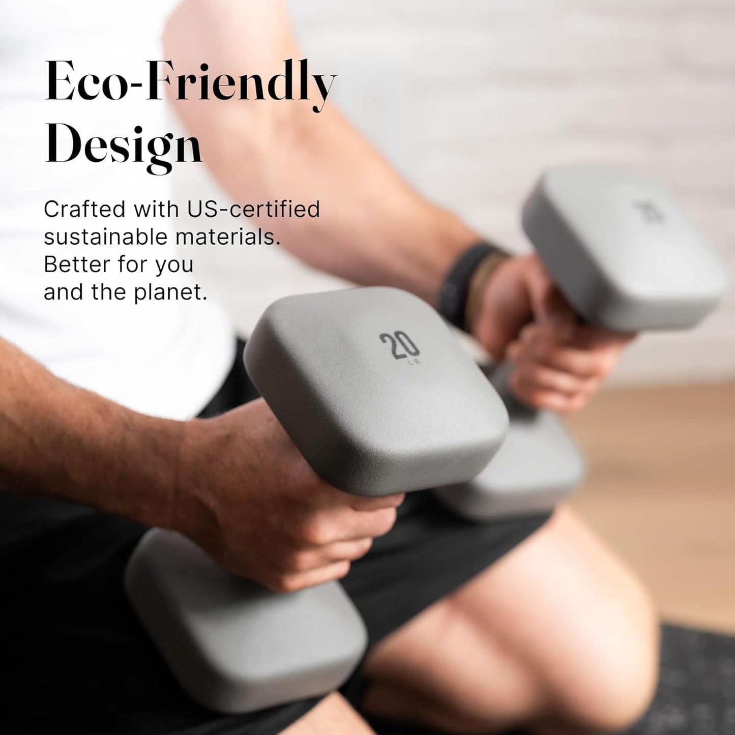 Square Dumbbell Set for Home Gym, Free Weights for Strength Training