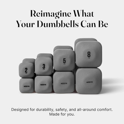Square Dumbbell Set for Home Gym, Free Weights for Strength Training