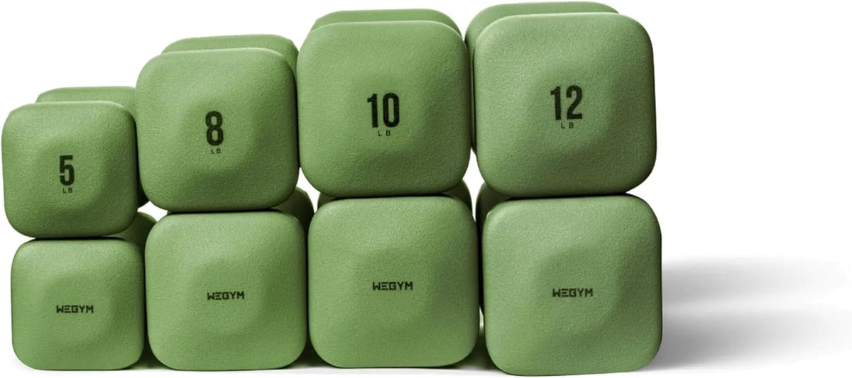 Square Dumbbell Set for Home Gym, Free Weights for Strength Training