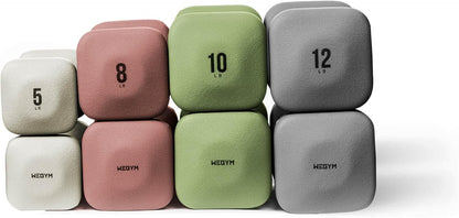 Square Dumbbell Set for Home Gym, Free Weights for Strength Training