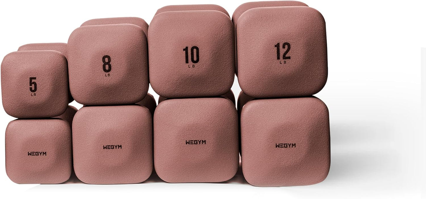 Square Dumbbell Set for Home Gym, Free Weights for Strength Training