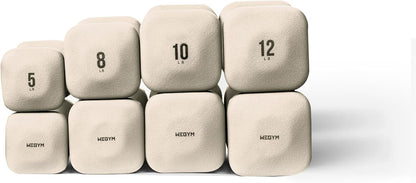 Square Dumbbell Set for Home Gym, Free Weights for Strength Training