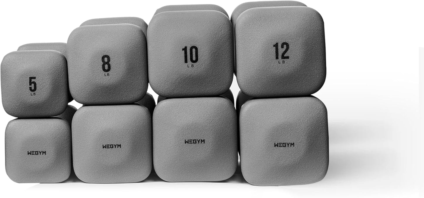 Square Dumbbell Set for Home Gym, Free Weights for Strength Training